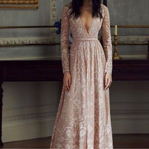 NEEDLE & THREAD Eleanor Embroidered Multi-Layer Tulle Gown NEW with tags